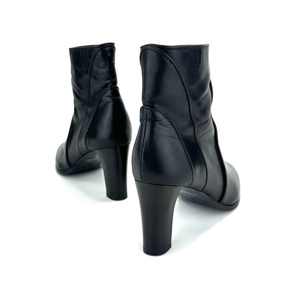 Grigiarancio Anthropologie Black Heeled Ankle Boot Size 9 Italian Leather Bootie - Picture 10 of 13